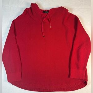Lauren Ralph Lauren Red Pullover Hooded Sweater Size 1X